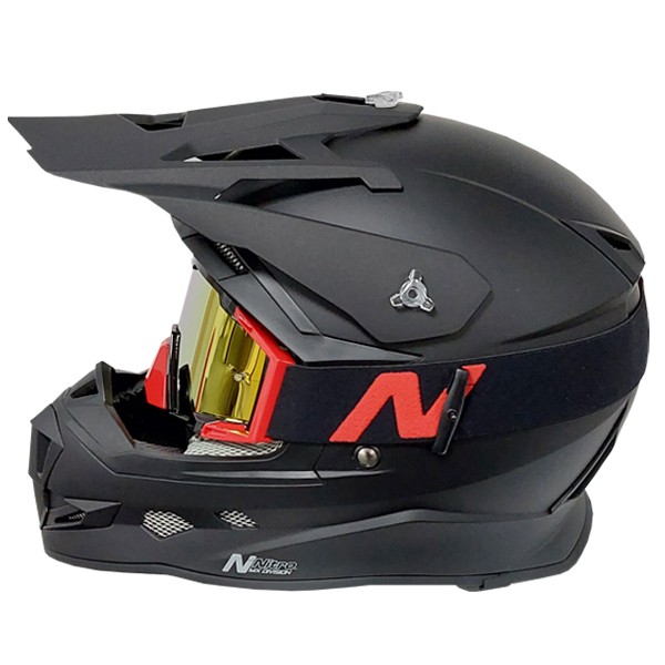 Nitro Nitro MX700 Uno Off Road Helmet Satin Black *Goggles not included*